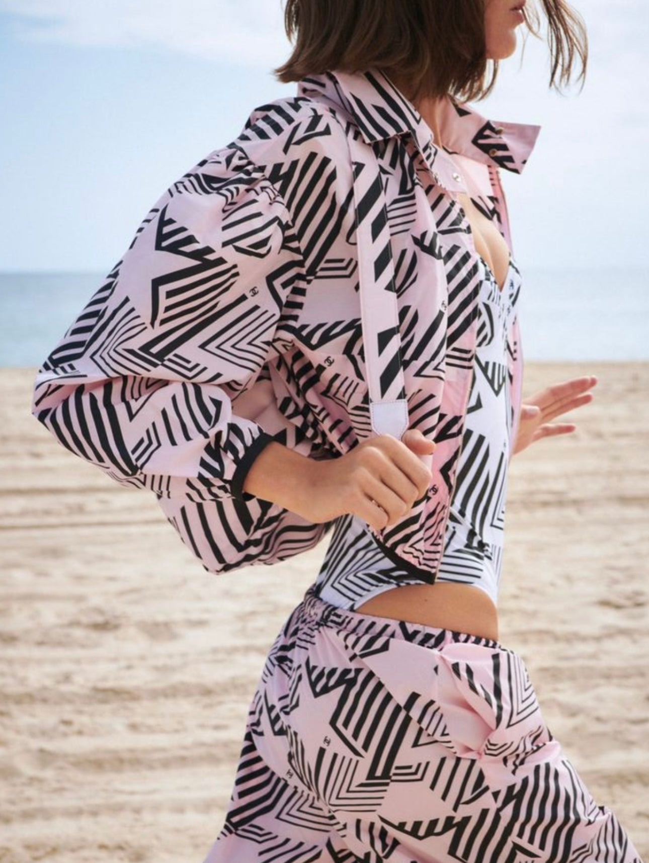 Chanel Coco Beach 2023 Swimsuit With Logo And Open Back Size M