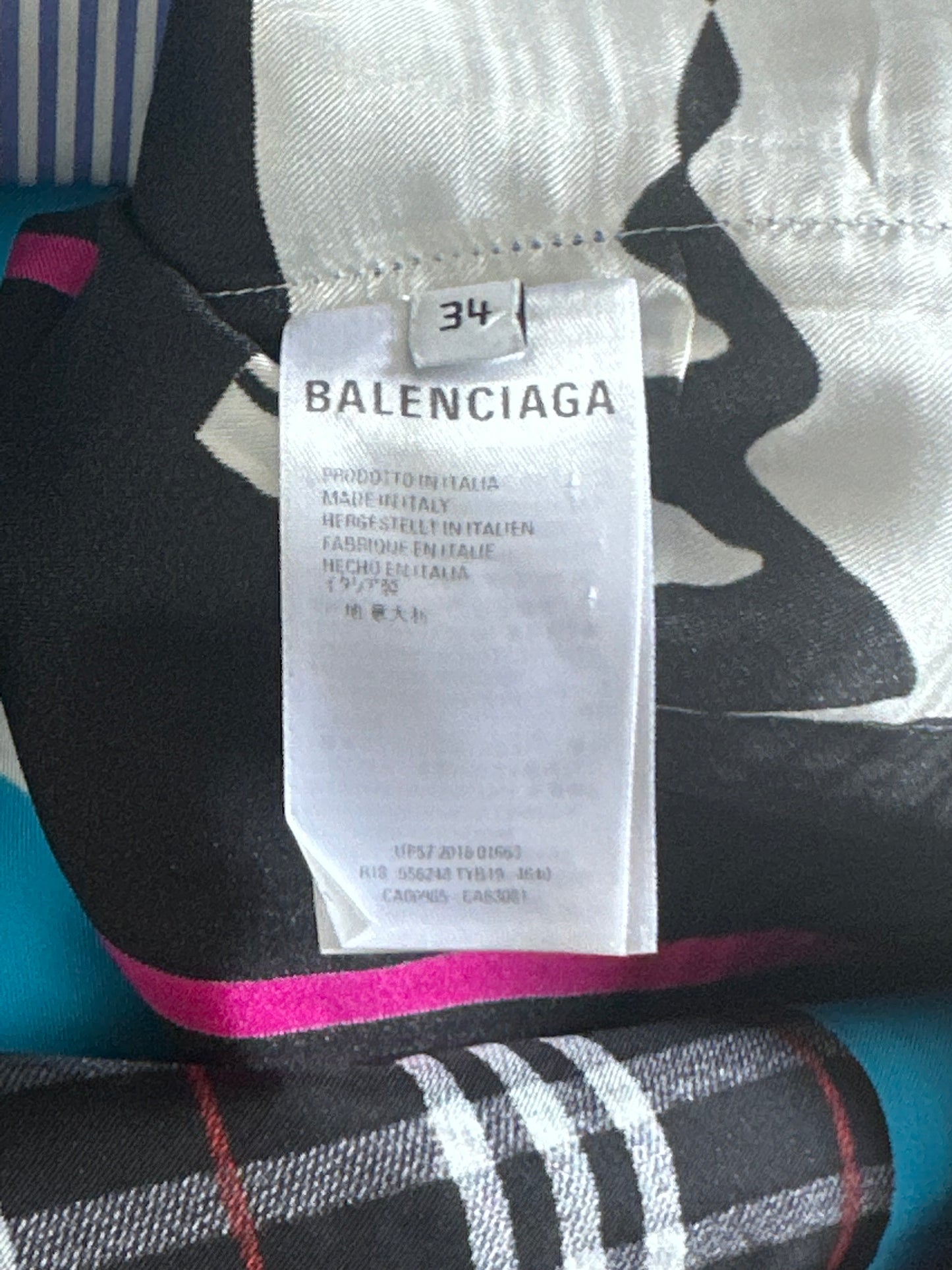 Balenciaga Silk Blue Foulard Shirt Dress Size FR 34 Retail Price 490€