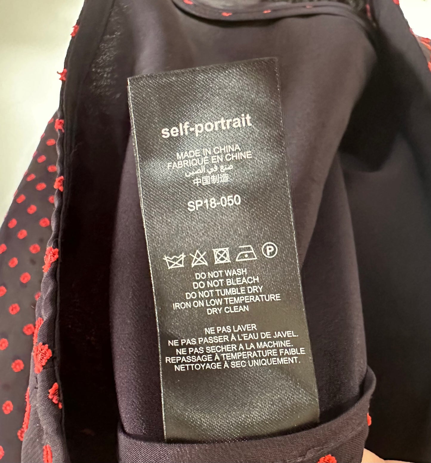 Self Portrait One-Shoulder Ruffled Chiffon Polkadot Mini Dress Size UK 6 Small - Retail Price 390€