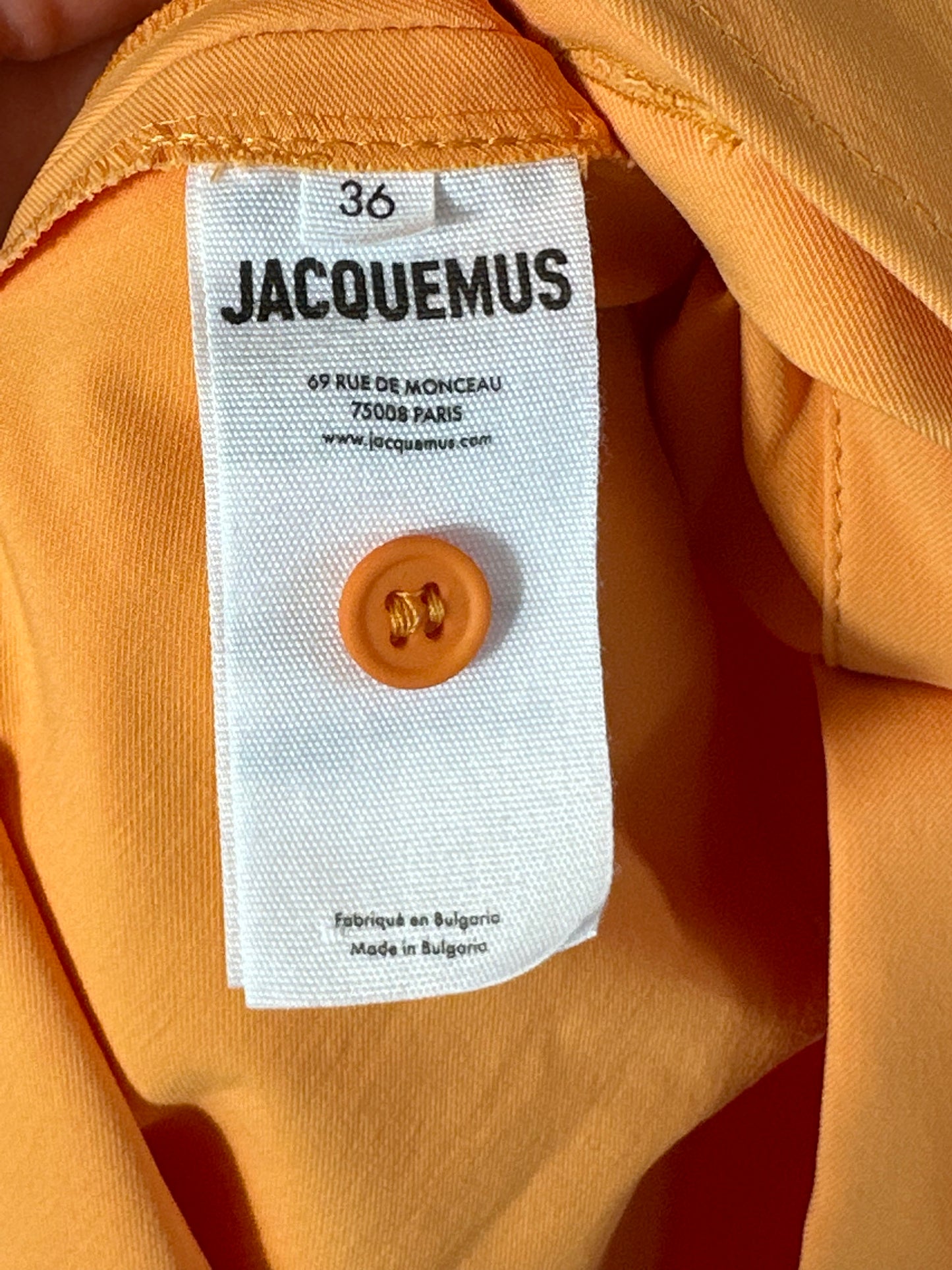 Jacquemus 'Le Raphia' Camisa Mid-Sleeve Mini Dress Size FR 36 (Small)