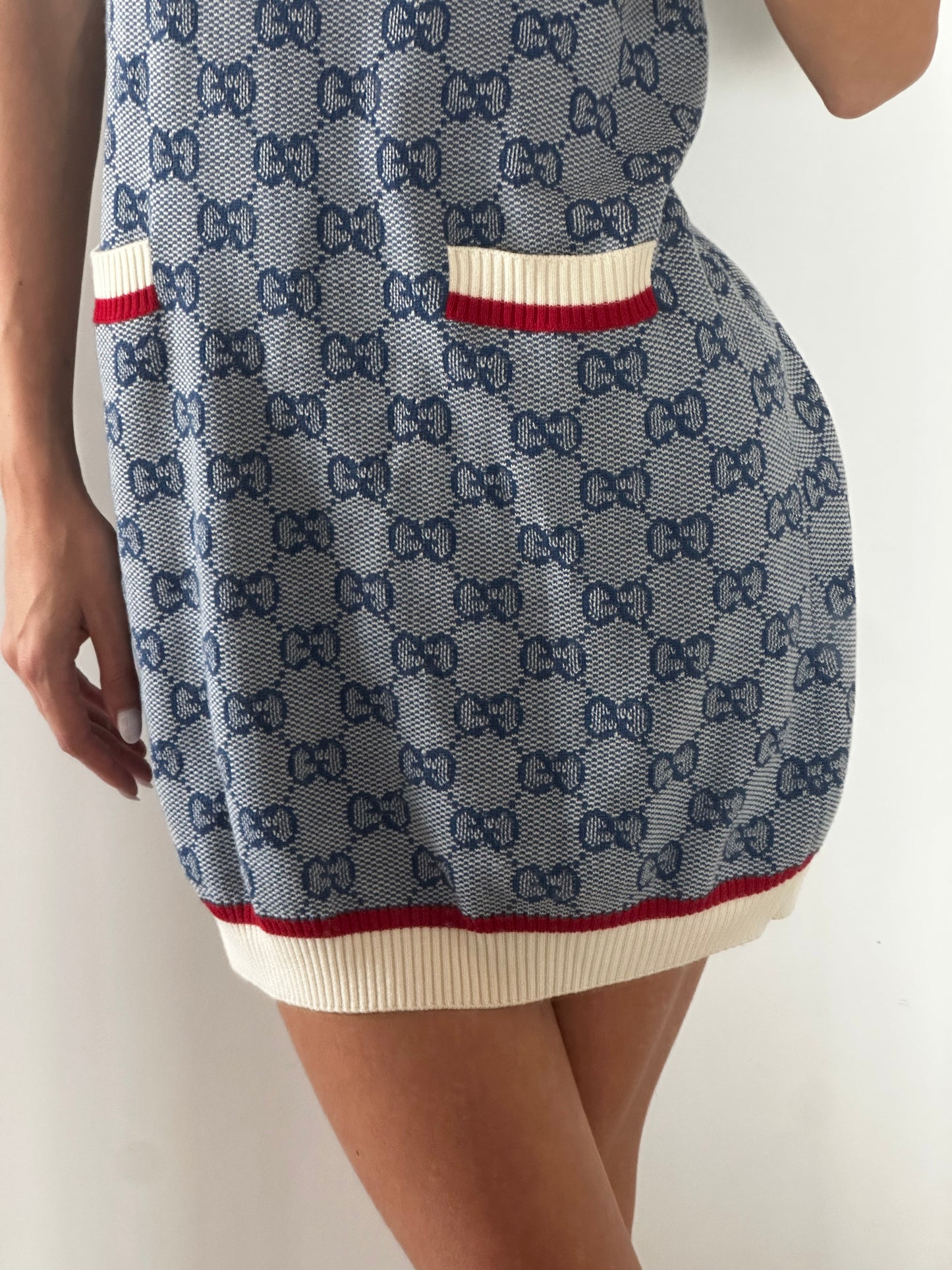 Gucci Wool Dress With Logo Pattern Size XS