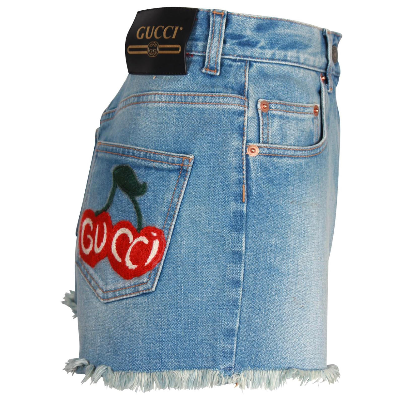 Gucci Demin Cherry Logo Shorts Size S