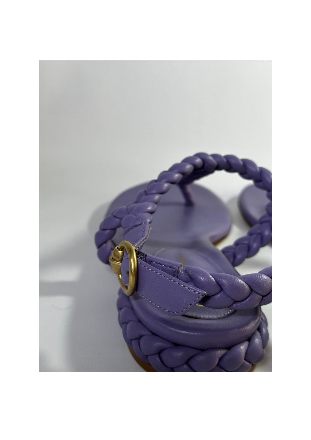 Gianvito Rossi Ravello Lavender Leather Flat Sandals Size Europe 38.5 Retail Price - 750€