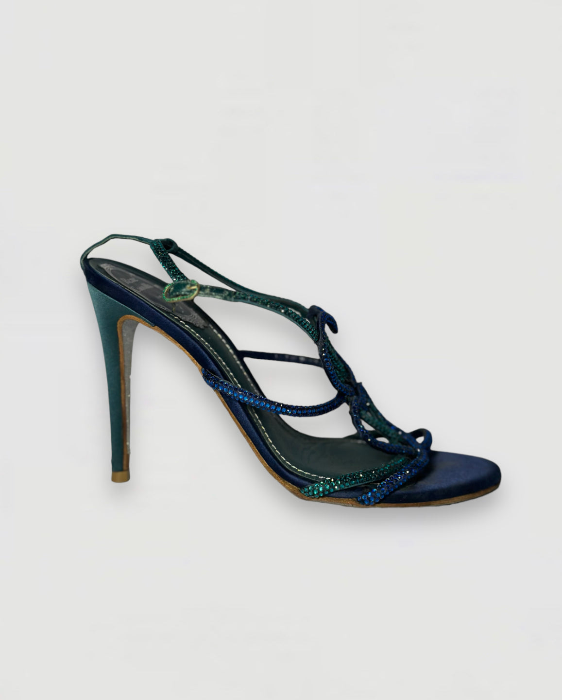 Rene Caovilla Blue Crystal Heels Size 37- Retail Price 650€