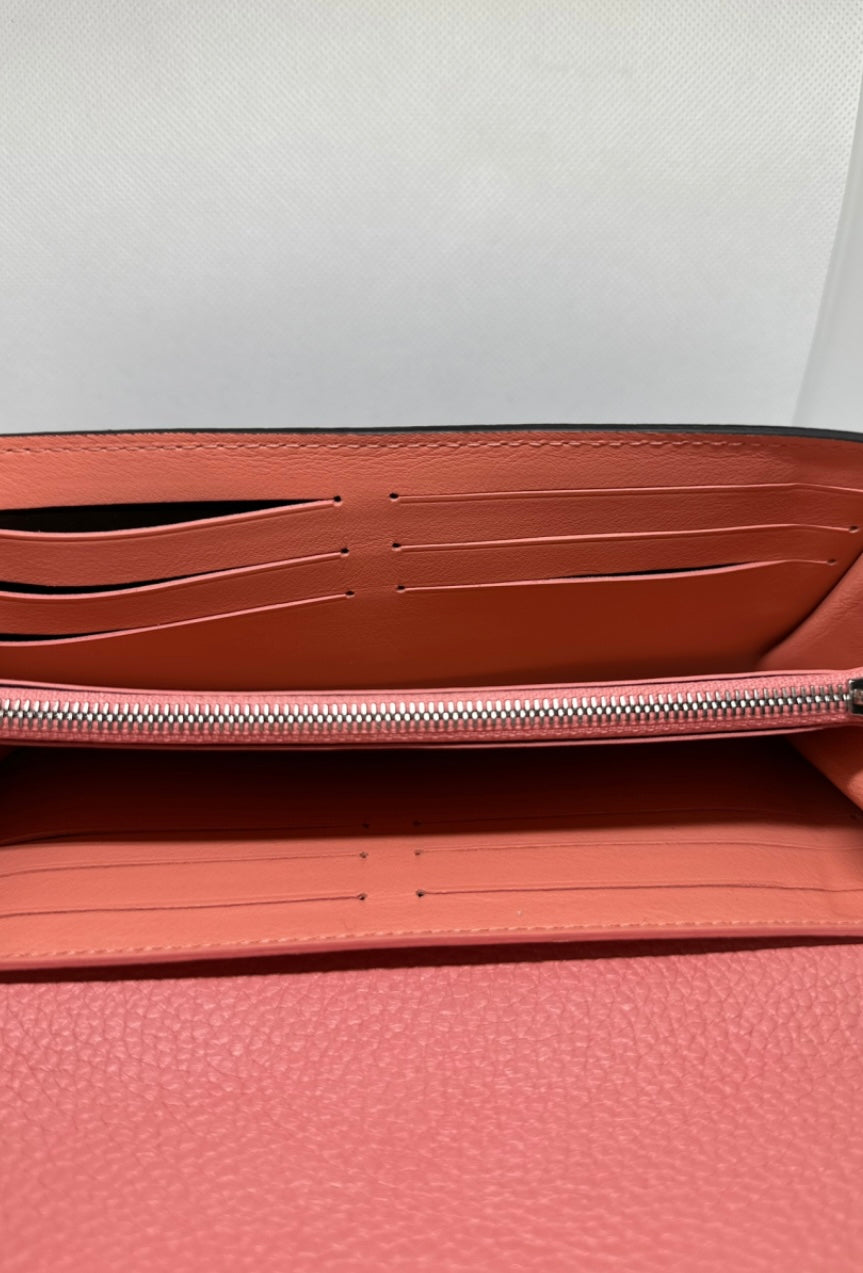 Louis Vuitton Black Pink and Grey Leather Wallet Silver Hardware