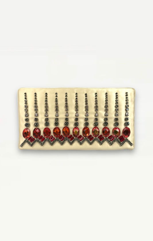 Valentino Garavani Vintage Silk Clutch With Crystals