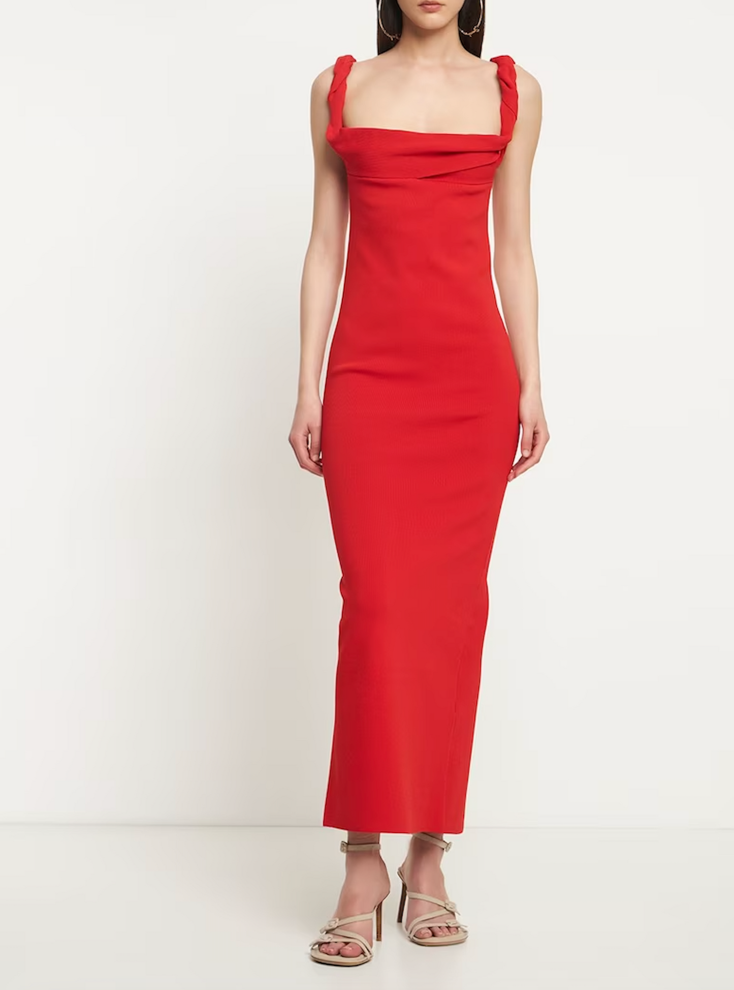 NEVER WORN Jacquemus Red Maxi Dress "La Robe Maille Alca" Size FR 36