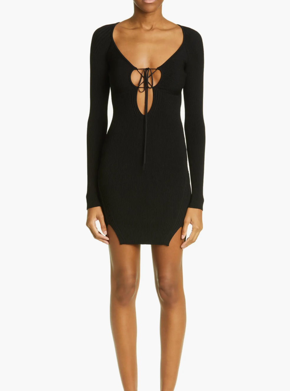 Nensi Dojaka Cut-Out Mini Black Dress With Lacing Size Small Retail Price - 1,372€
