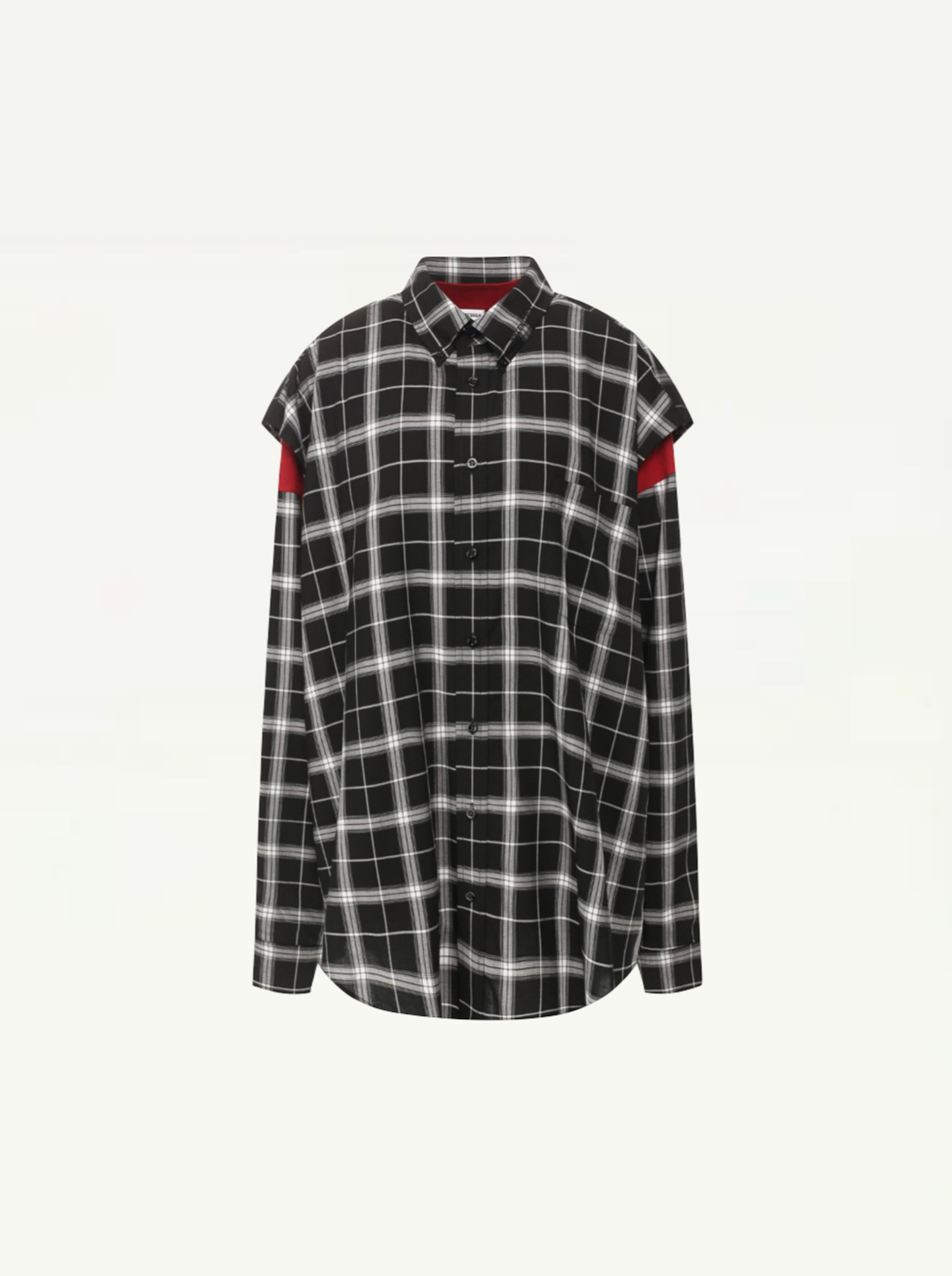 Balenciaga Ripped Long Sleeve Checked Button-up Shirt Size FR 36