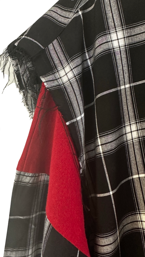 Balenciaga Ripped Long Sleeve Checked Button-up Shirt Size FR 36