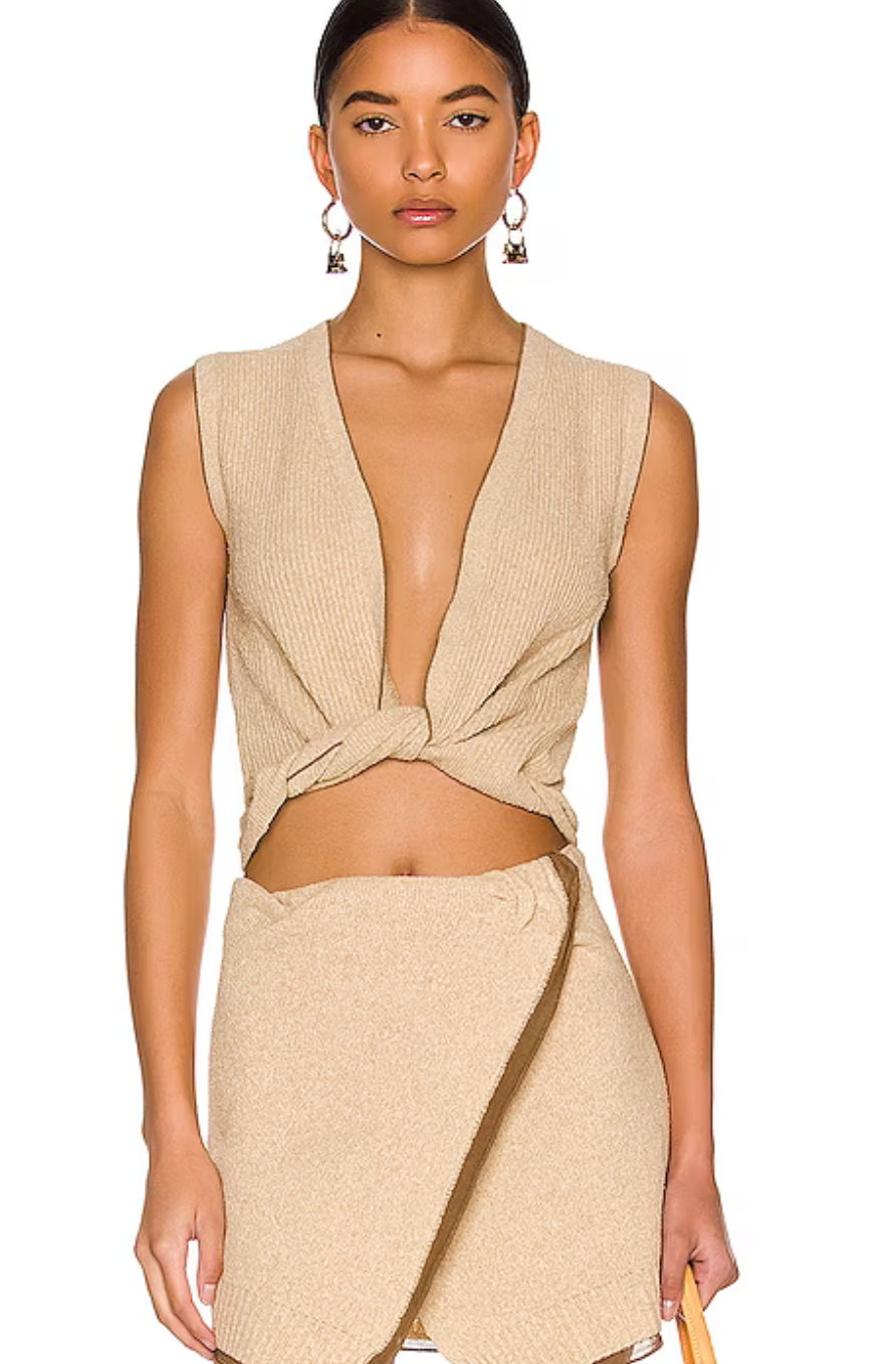 Jacquemus Beige Le Haut Noué Top Size FR 36