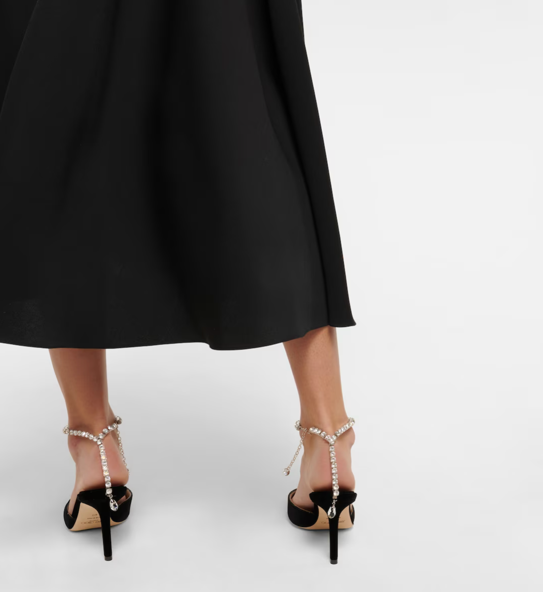 Jimmy Choo Saeda Suede Black Heels With Crystals Size 37 Retail Price - 925€