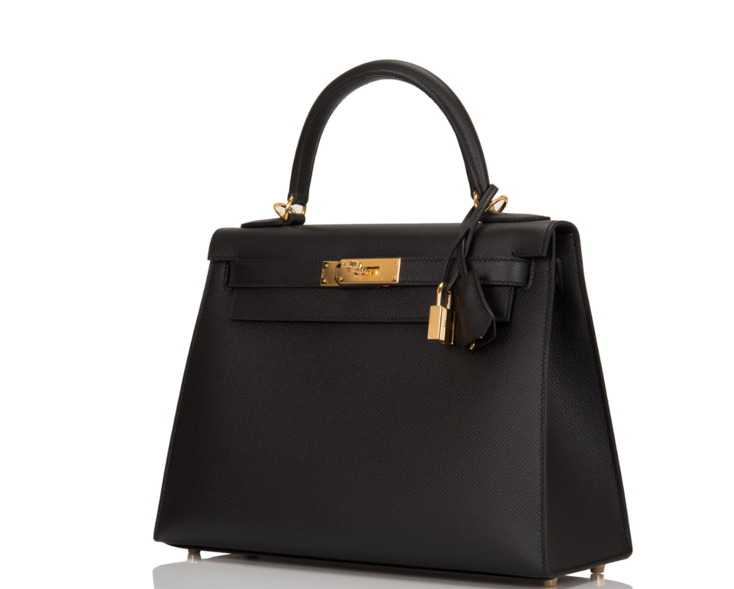 Hermès Black Kelly Sellier 28cm Epsom Leather and Gold Hardware
