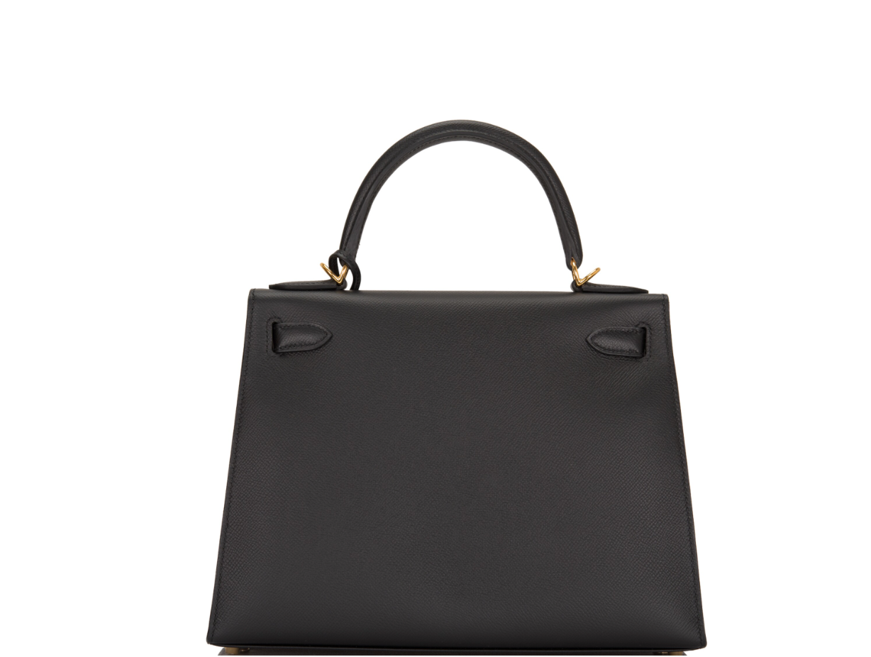Hermès Black Kelly Sellier 28cm Epsom Leather and Gold Hardware