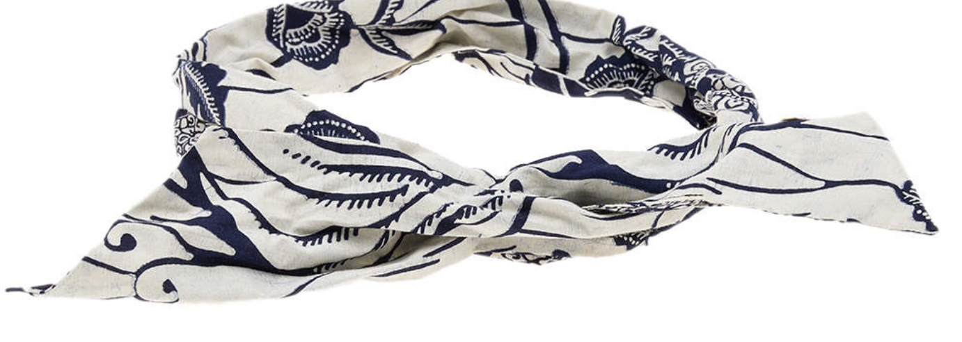 Christian Dior Navy Multi Use Reversible Toile DeJoy Printed Wired Headband/Belt With Dior Pattern