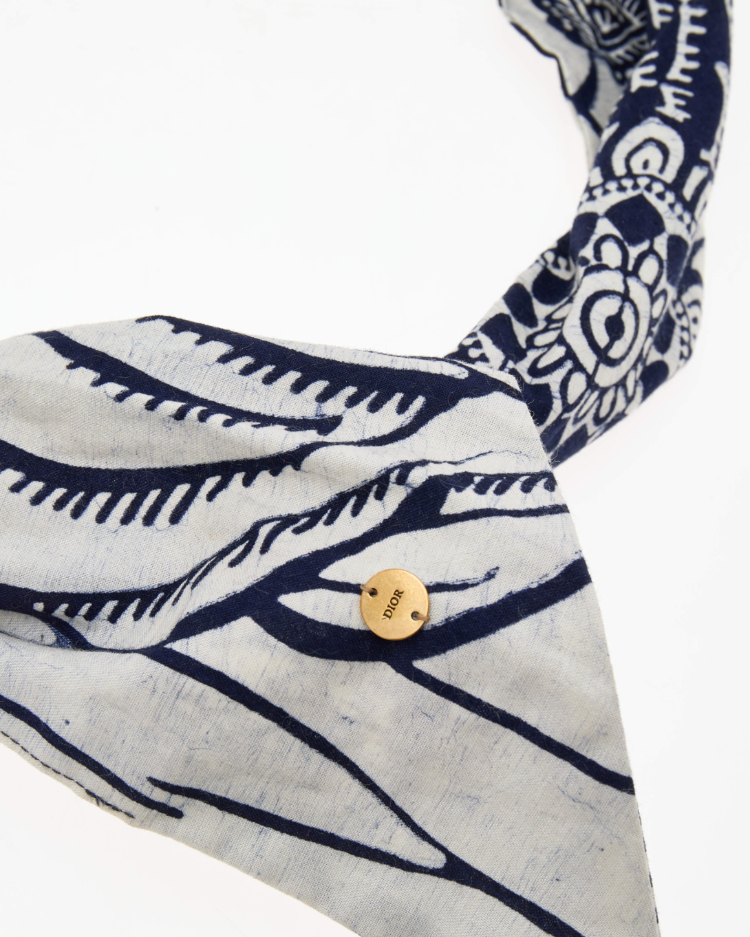 Christian Dior Navy Multi Use Reversible Toile DeJoy Printed Wired Headband/Belt With Dior Pattern