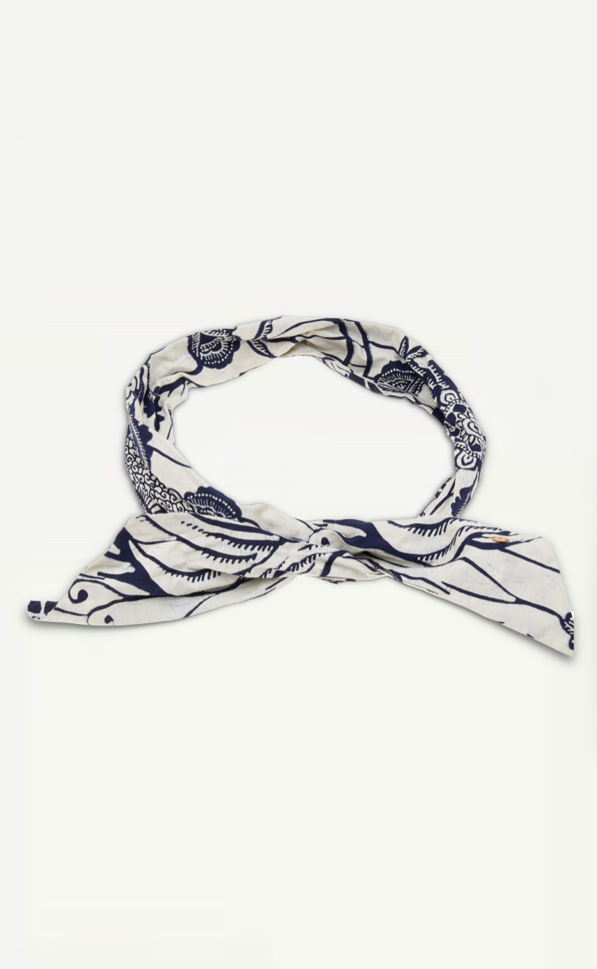 Christian Dior Navy Multi Use Reversible Toile DeJoy Printed Wired Headband/Belt With Dior Pattern