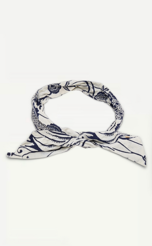 Christian Dior Navy Multi Use Reversible Toile DeJoy Printed Wired Headband/Belt With Dior Pattern