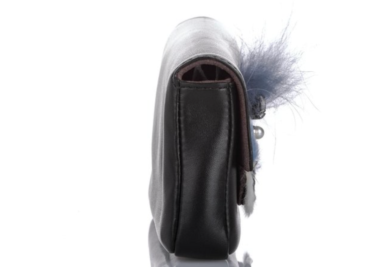 Fendi Micro Black Baguette 'Monster' Bag With Silver Hardware