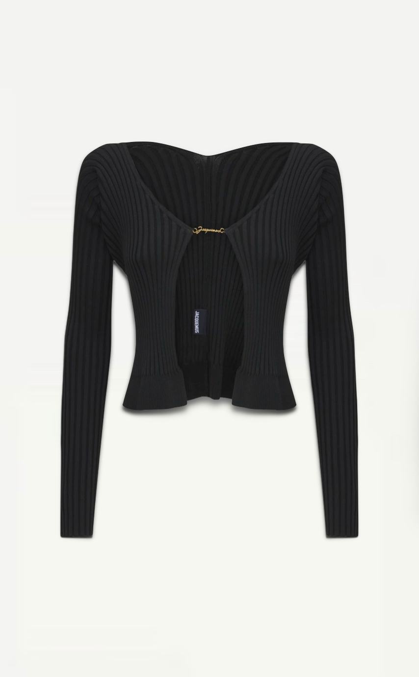 Jacquemus 'Le Maille Pralù' Long Sleeve Knit Top With Logo Size FR 38 Small - Retail Price 390€