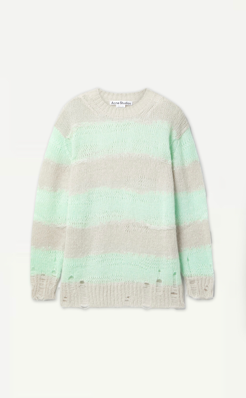 Acne Studios Grey & Green Wool-Alpaca Sweater