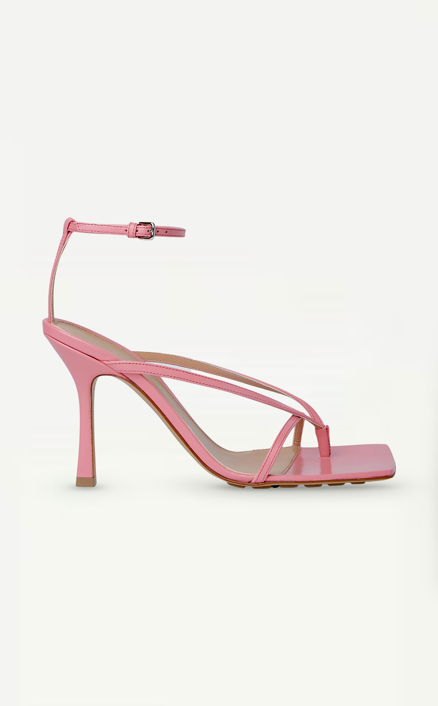 Bottega Veneta Pink Stretch Heeled Sandals Size Europe 40 - Retail Price 950€