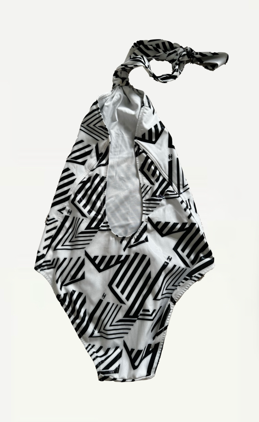 Chanel Coco Beach 2023 Swimsuit With Logo And Open Back Size M