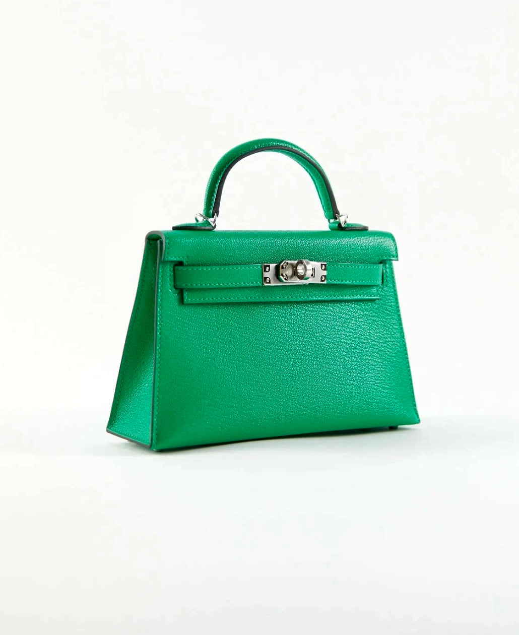 Hermès Mini Kelly II Sellier In Bamboo Chèvre Mysore Leather With Palladium Hardware