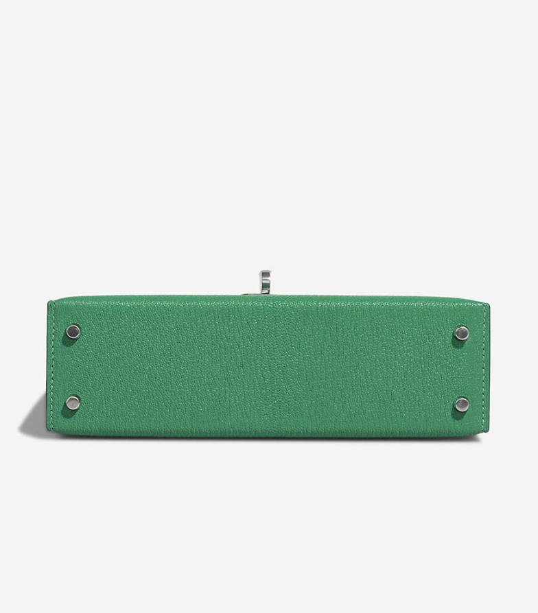 Hermès Mini Kelly II Sellier In Bamboo Chèvre Mysore Leather With Palladium Hardware