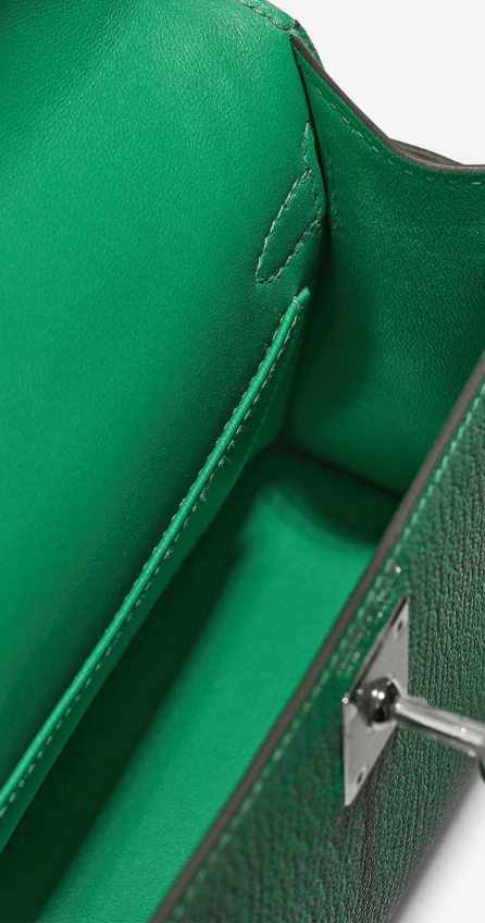 Hermès Mini Kelly II Sellier In Bamboo Chèvre Mysore Leather With Palladium Hardware