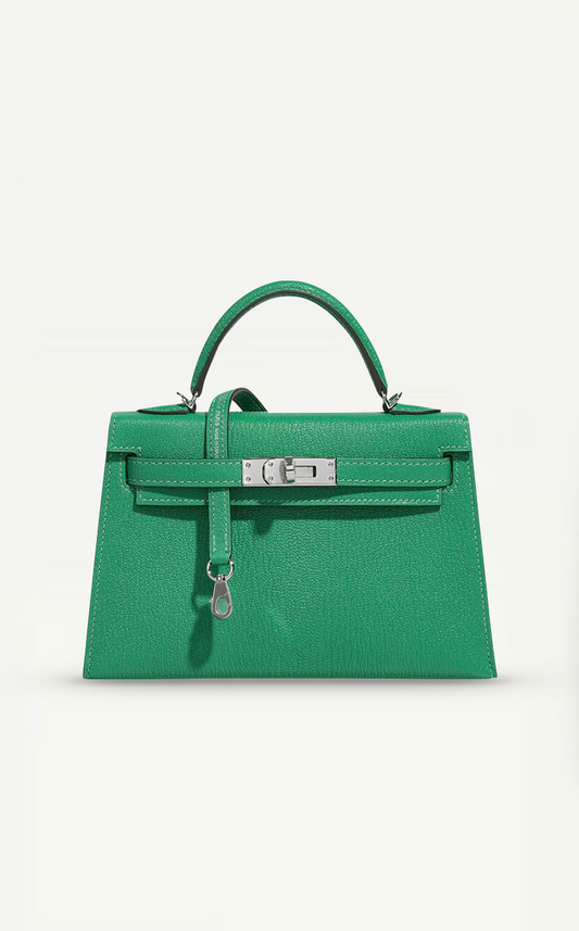 Hermès Mini Kelly II Sellier In Bamboo Chèvre Mysore Leather With Palladium Hardware