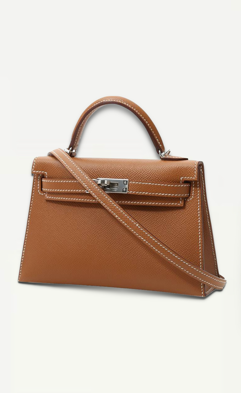 Hermès Mini Kelly II Sellier In Gold Epsom Leather With Palladium Hardware