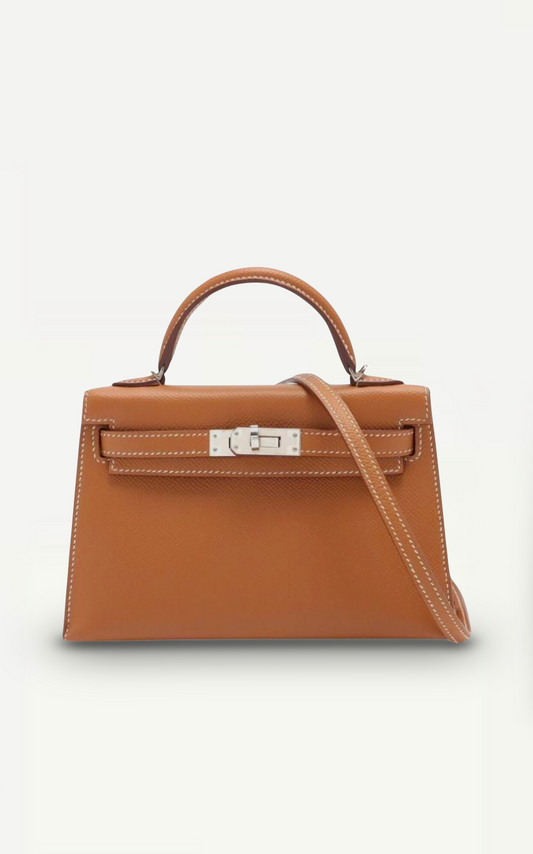 Hermès Mini Kelly II Sellier In Gold Epsom Leather With Palladium Hardware