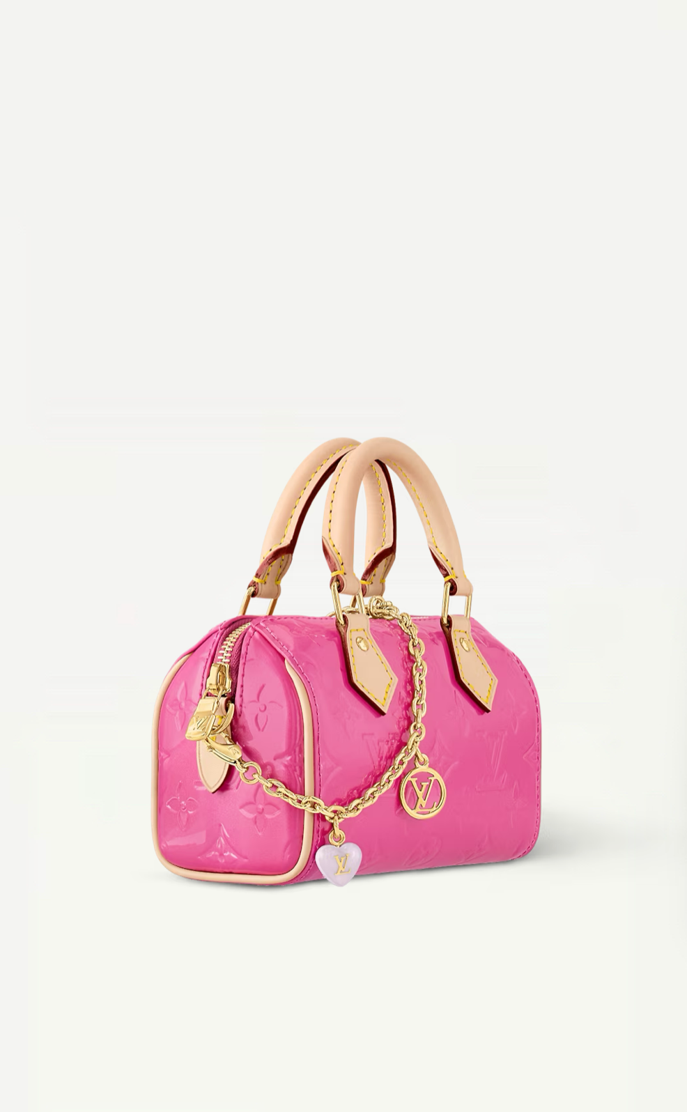 Louis Vuitton Nano Speedy In Pink With Gold Hardware