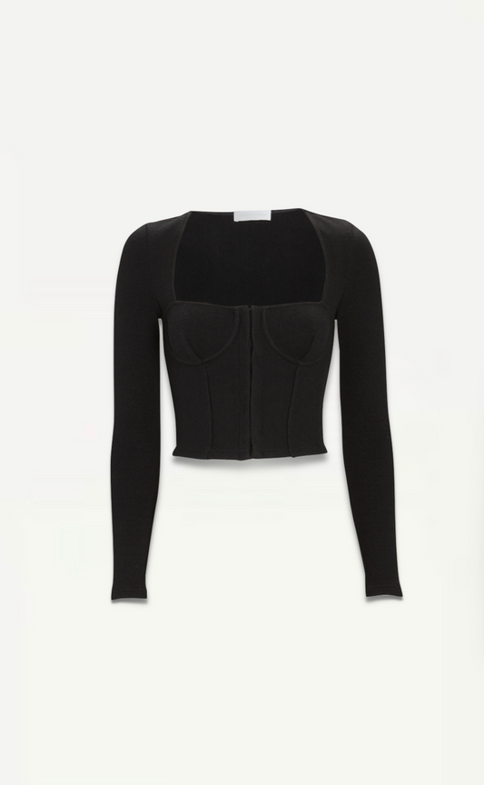 Jonathan Simkhai Ribbed Bustier Crop Top In Gray Lyst Size XS