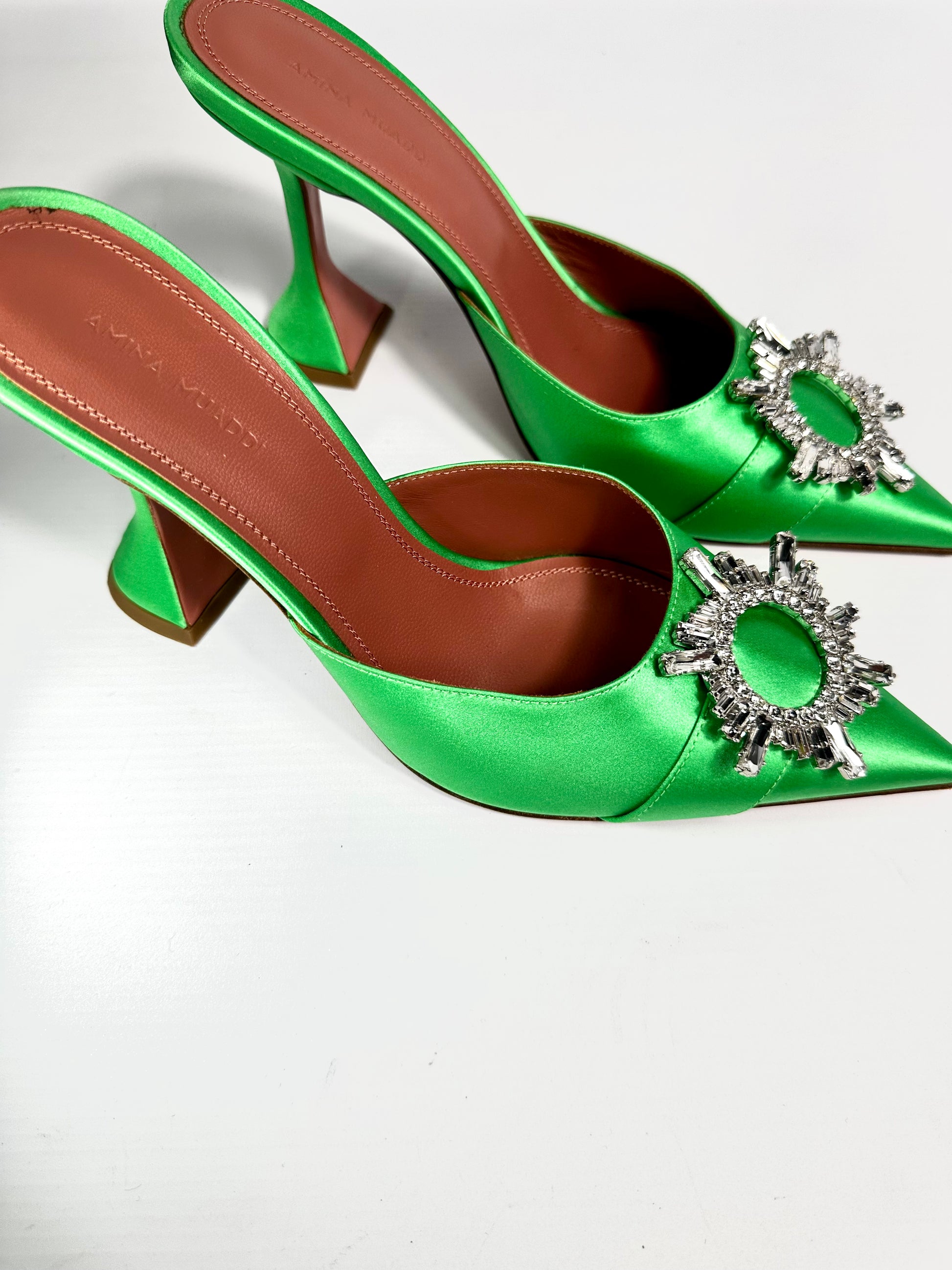 Amina Muaddi Begum Mules Heels RelovLuxe Relovluxe