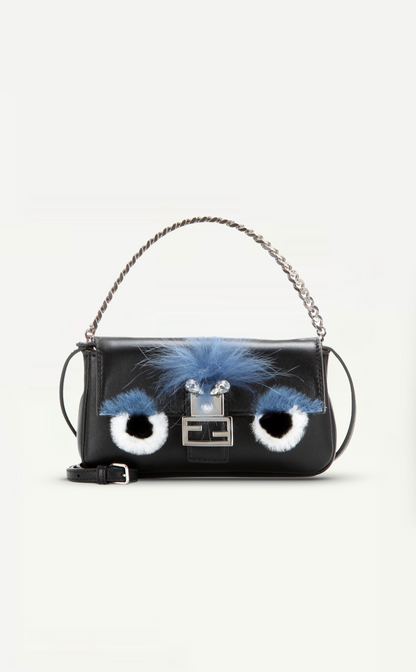 Fendi Micro Black Baguette Monster Bag RelovLuxe Relovluxe