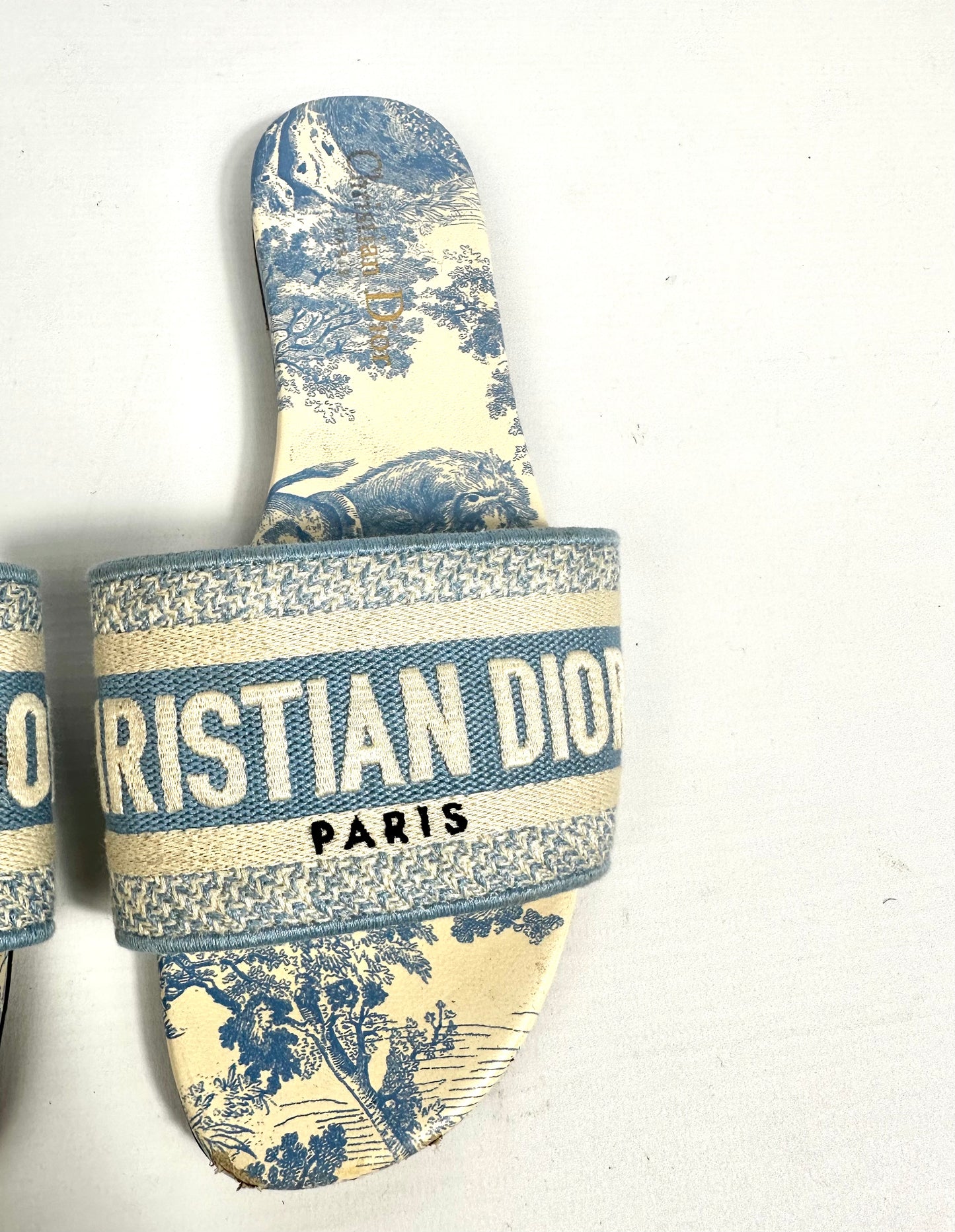 Dior Dway Embroidered Cotton Mules Size 37 Retail Price 690 Relovluxe