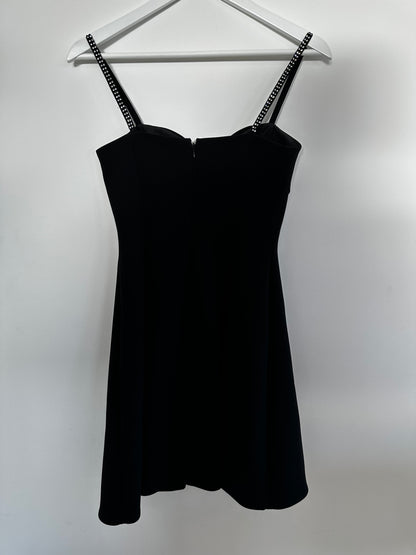 Miu Miu Black Mini Dress With Sequin Straps And Bow Size Italian 38 Miu Miu Black Mini Dress With Sequin Straps And Bow Size Italian 38