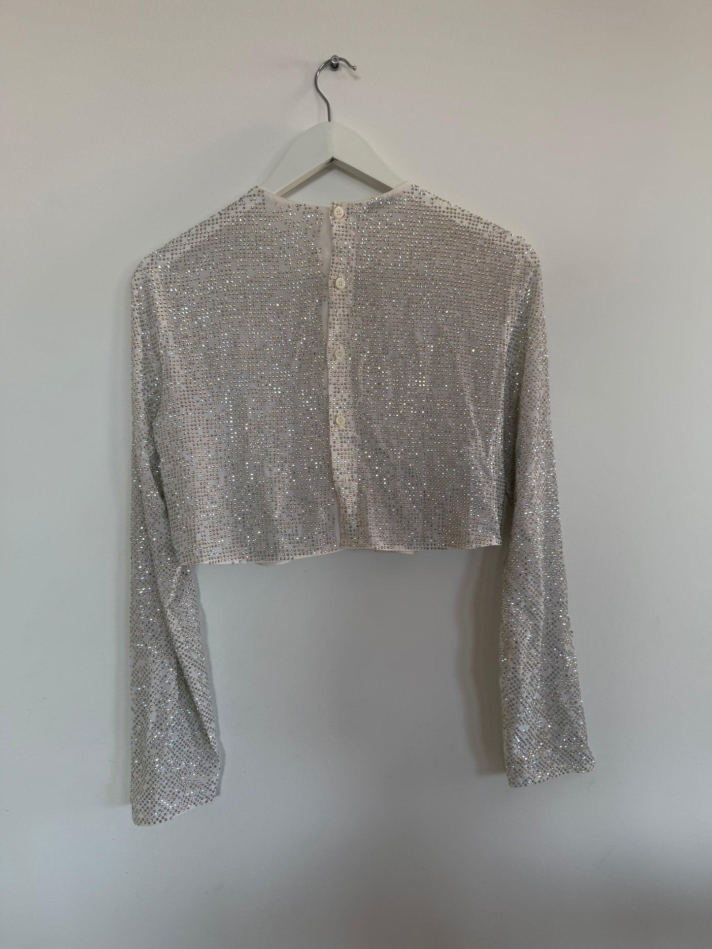 Miu Miu Silk Embellished Sequin Top - Size S