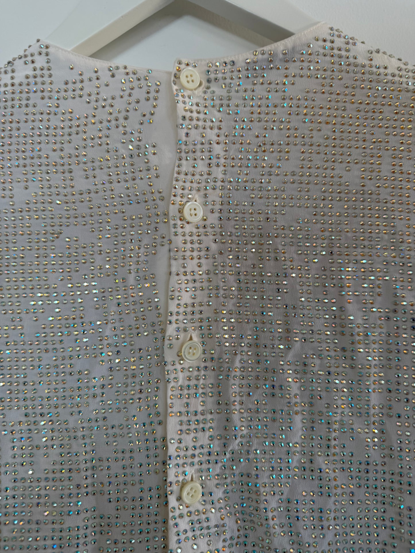 Miu Miu Silk Embellished Sequin Top - Size S