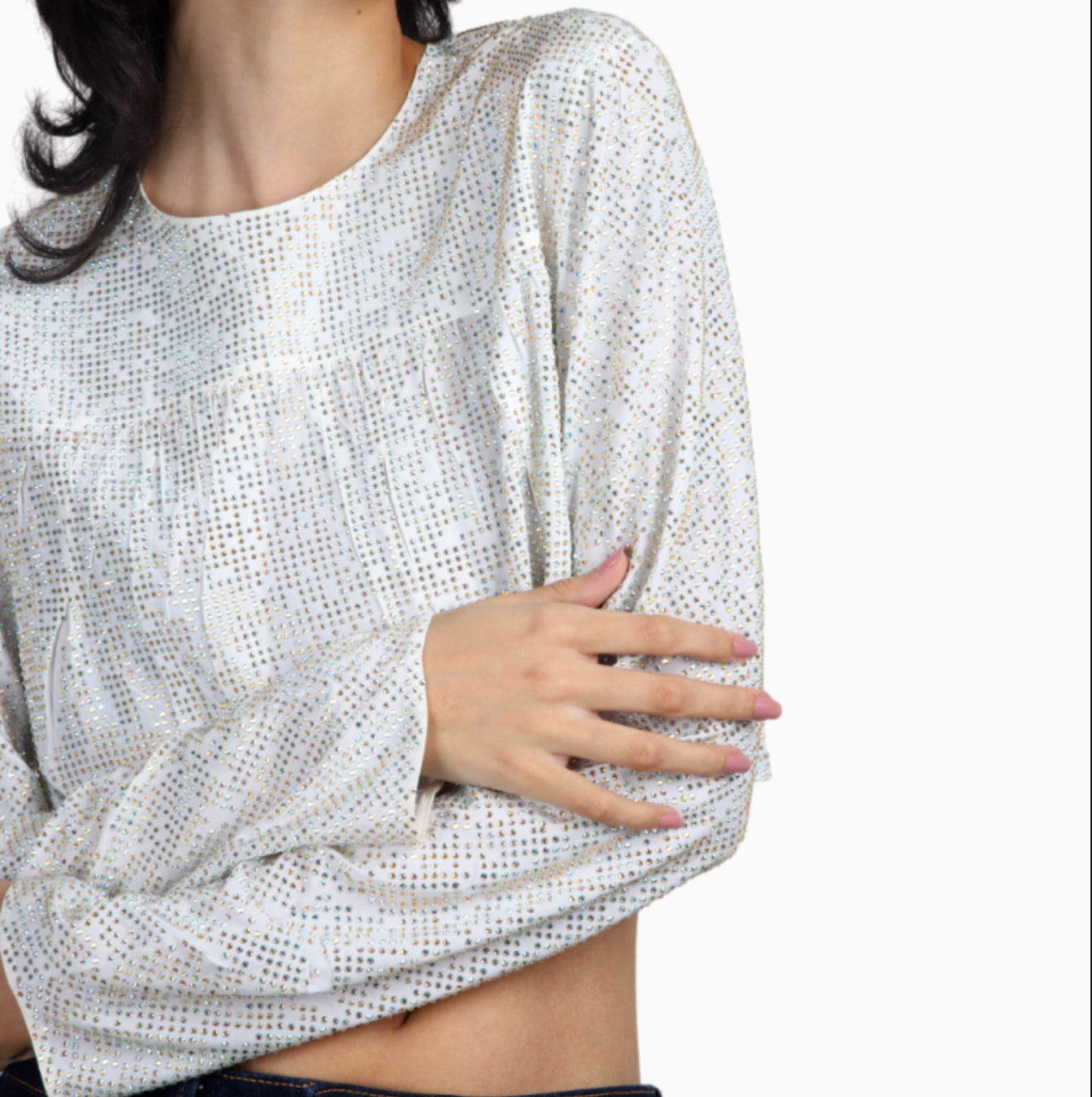 Miu Miu Silk Embellished Sequin Top - Size S