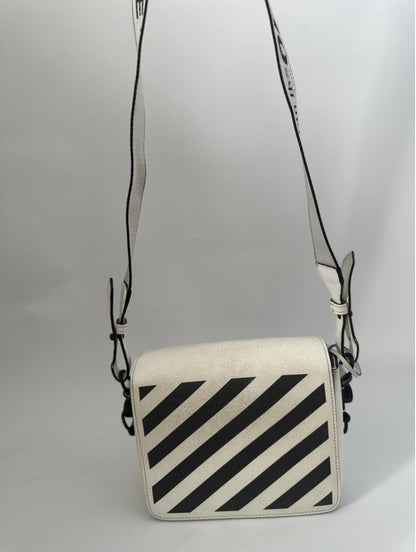 Off-White Binder Leather Bag in Cream