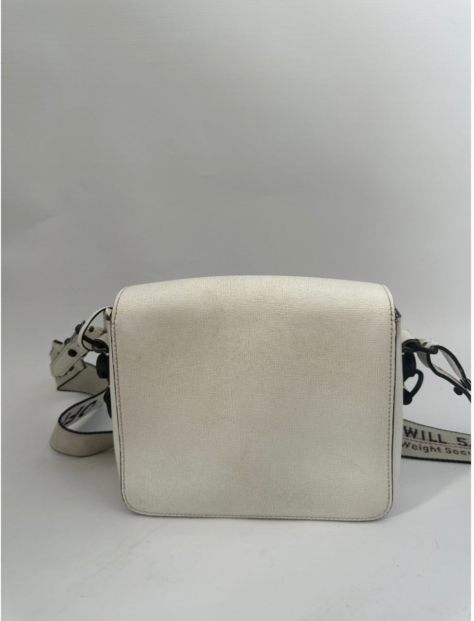 Off-White Binder Leather Bag in Cream