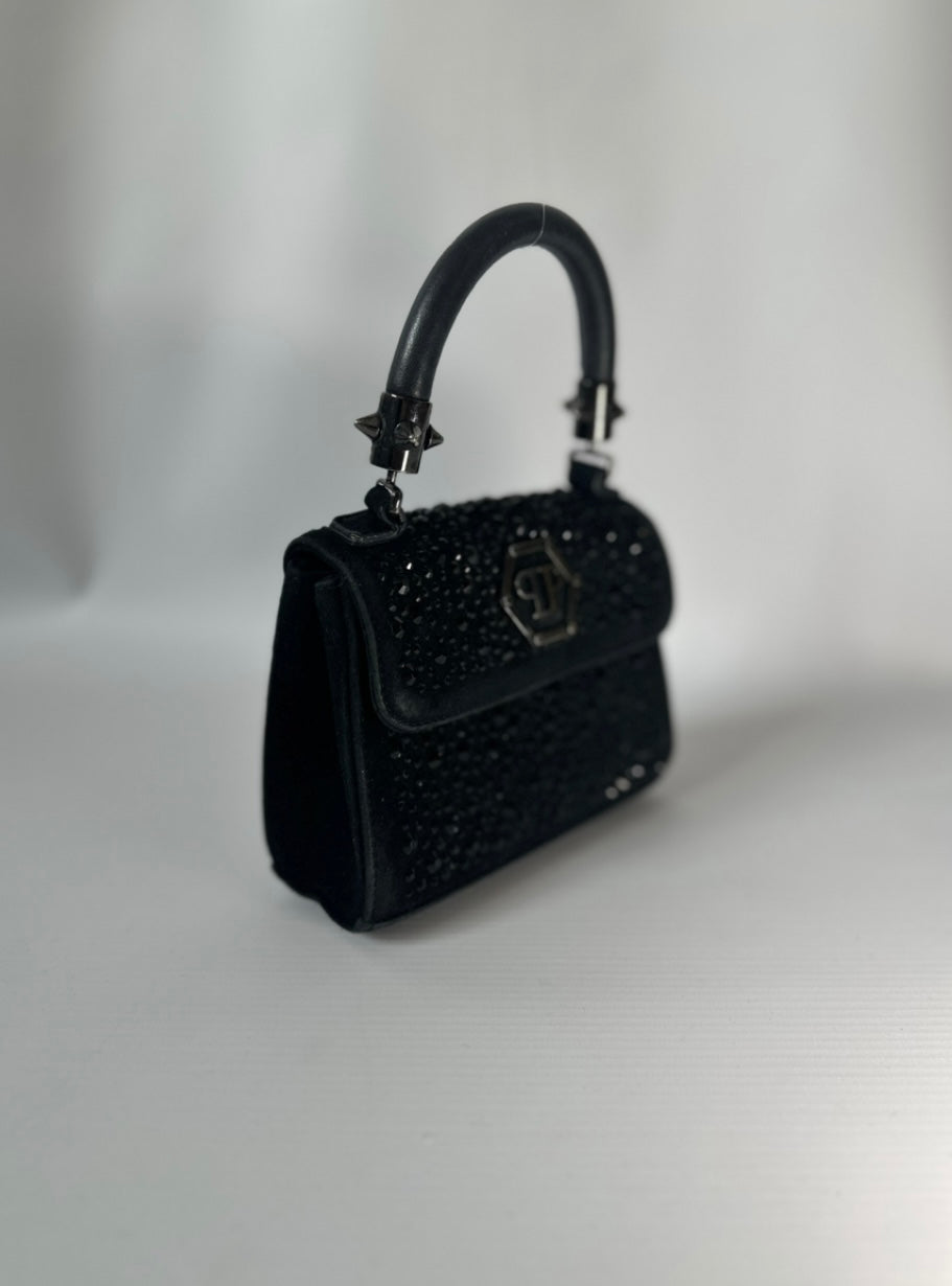 Philipp Plein Mini Suede Bag with Crystals Retail Price 850€