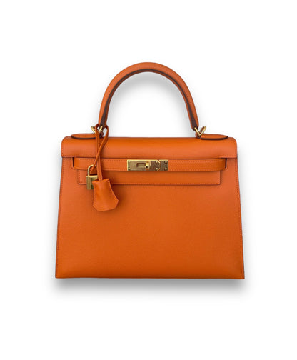 Hermès Orange Kelly Sellier 28cm Epsom Leather and Gold Hardware