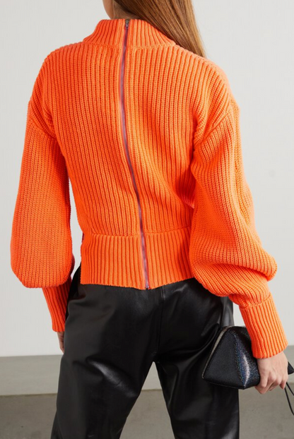 David Koma Embellished Cutout Ribbed Cotton-blend Jumper In Orange Size Small Price 468€