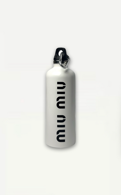 Miu Miu White Water Bottle With Logo In Stainless Steel 500 Miu Miu White Water Bottle With Logo In Stainless Steel 500