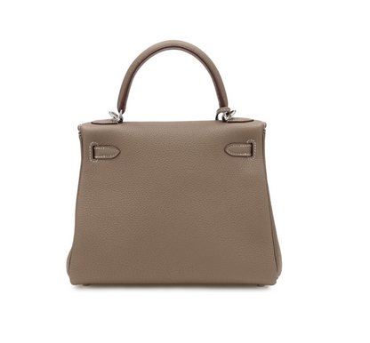 Hermès Kelly Étoupe Retourné 25cm Togo Leather and Palladium Hardware