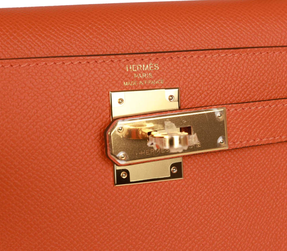 Hermès Orange Kelly Sellier 28cm Epsom Leather and Gold Hardware